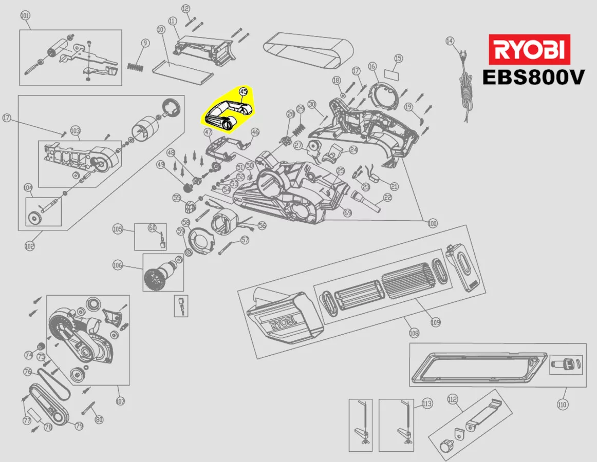 poignée réf. 5131030595 Ryobi